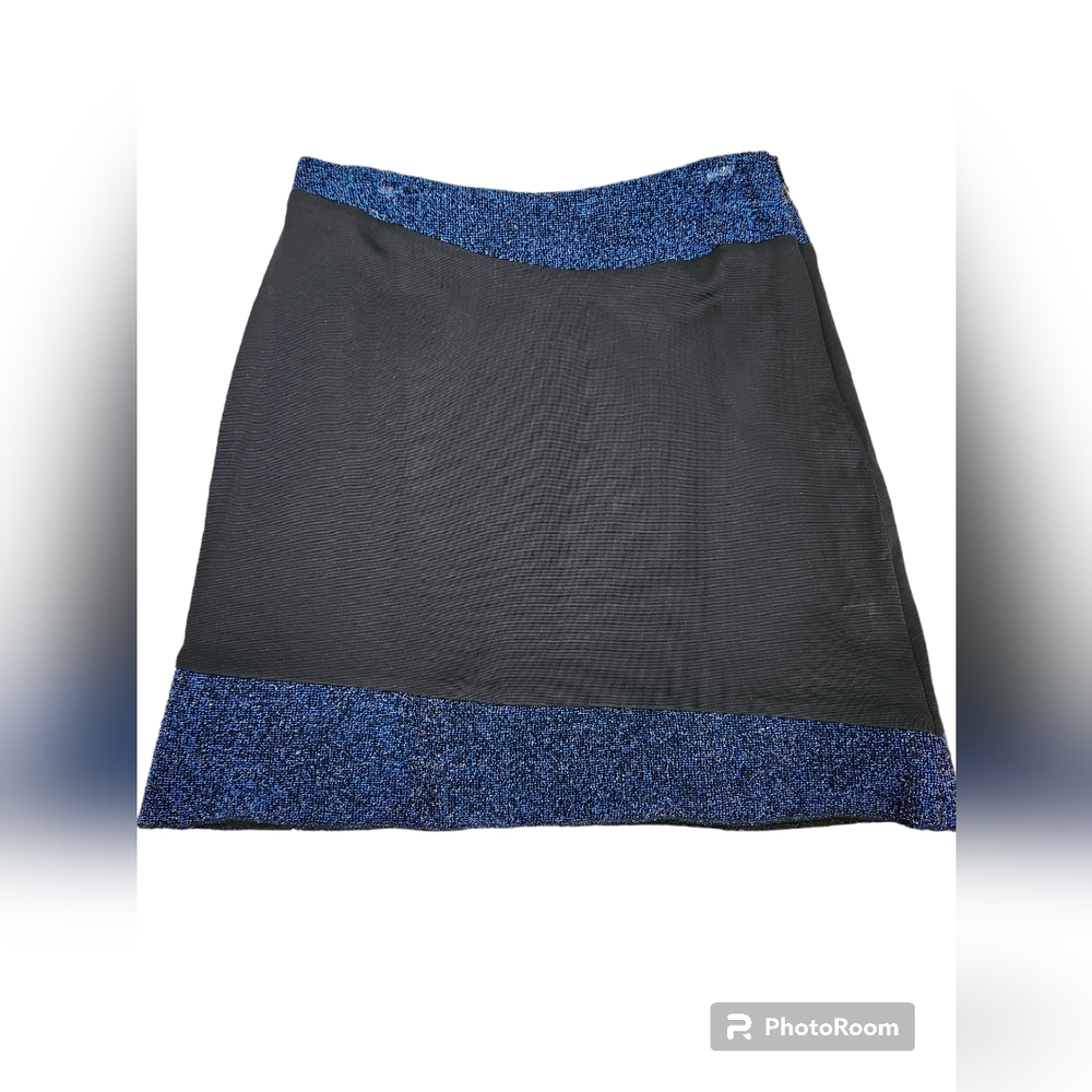 Versace Jeans Couture Black/Blue Sparkle Mini Skirt Size 24 - Picture 3 of 5